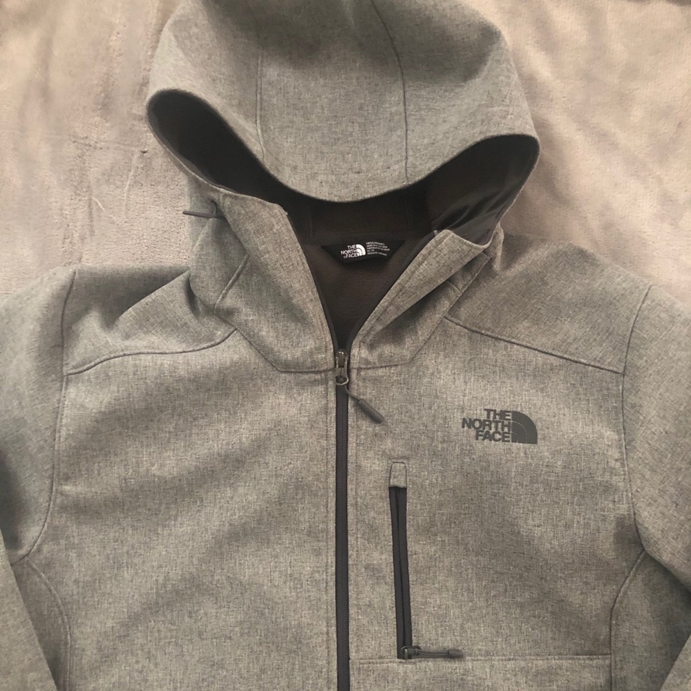 North Face hooded soft shell jacket